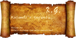 Kalamár Gergely névjegykártya